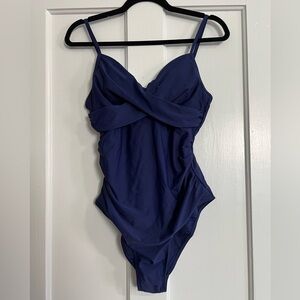 Cupshe Elegant Navy One Piece Swimsuit Medium